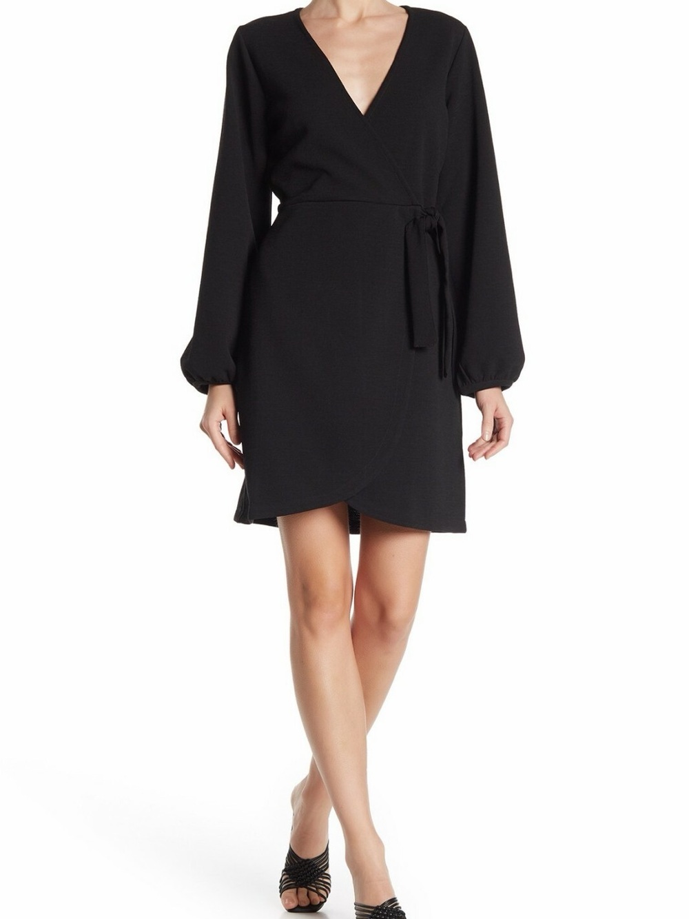 Madewell Stretch-Crepe Faux-Wrap Mini-Dress